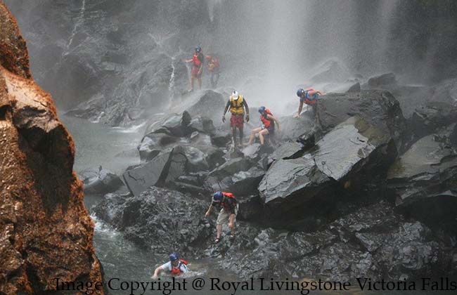 Swimming under Victoria Falls