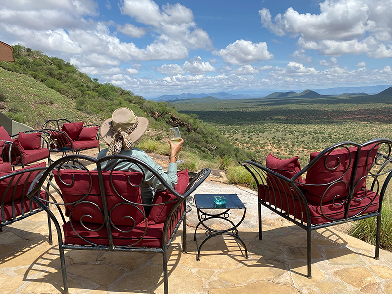 Enjoying the beautiful views from Saruni Samburu
