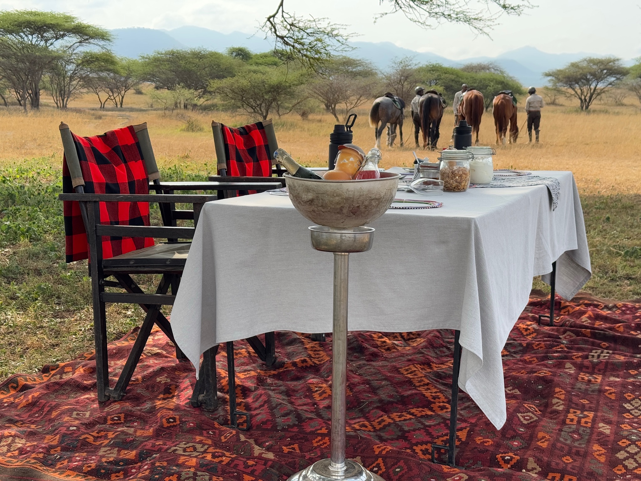 Bush Breakfast on a Horseback safari at Ol Donyo Lodge, Kenya